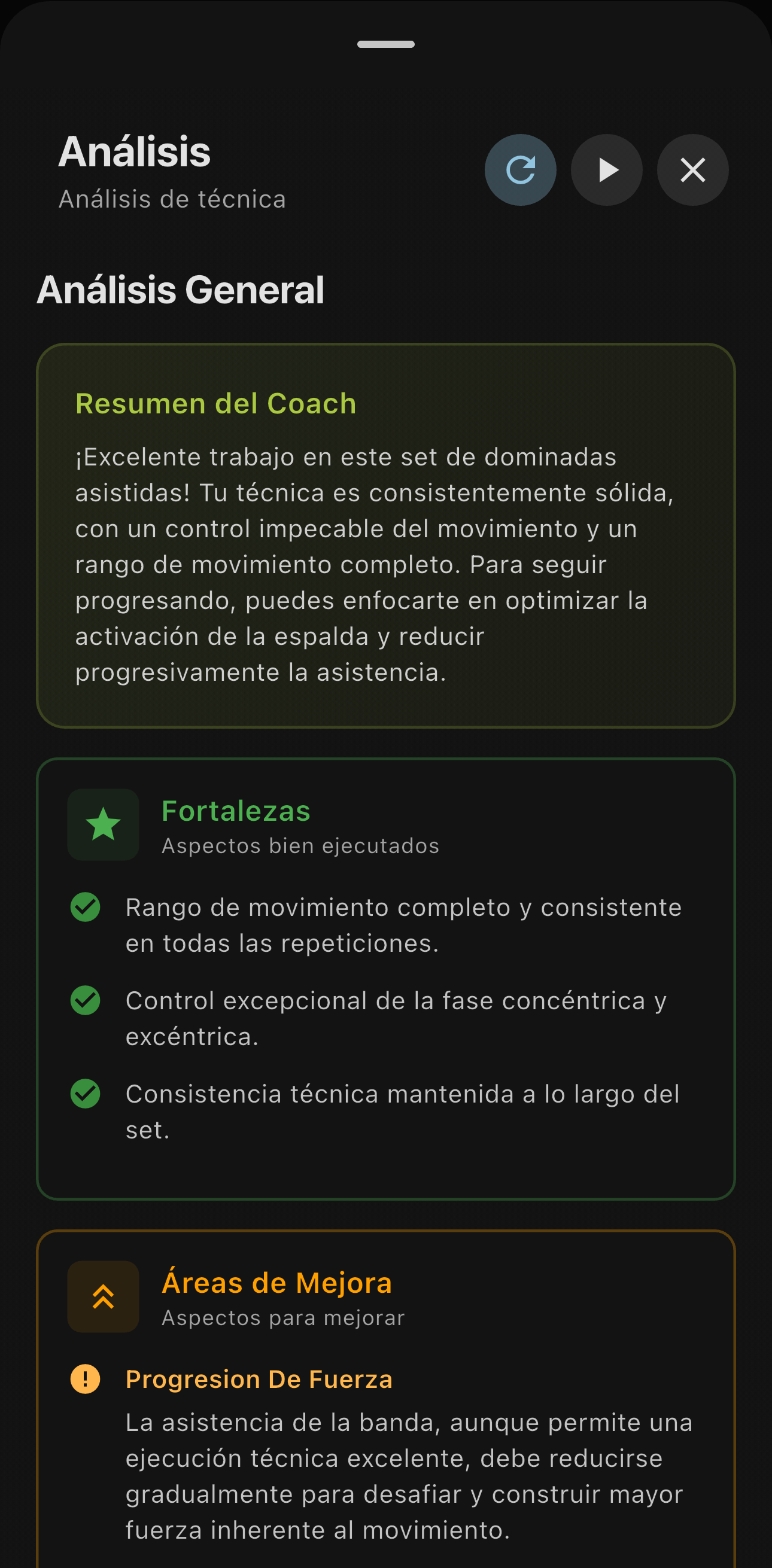 Análisis general y áreas de mejora