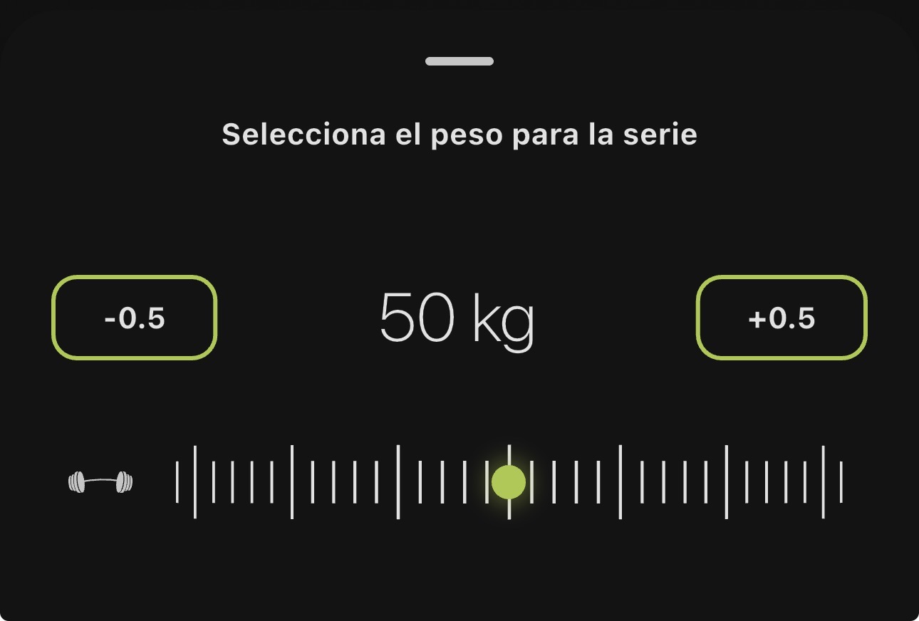 Selector de peso con steppers