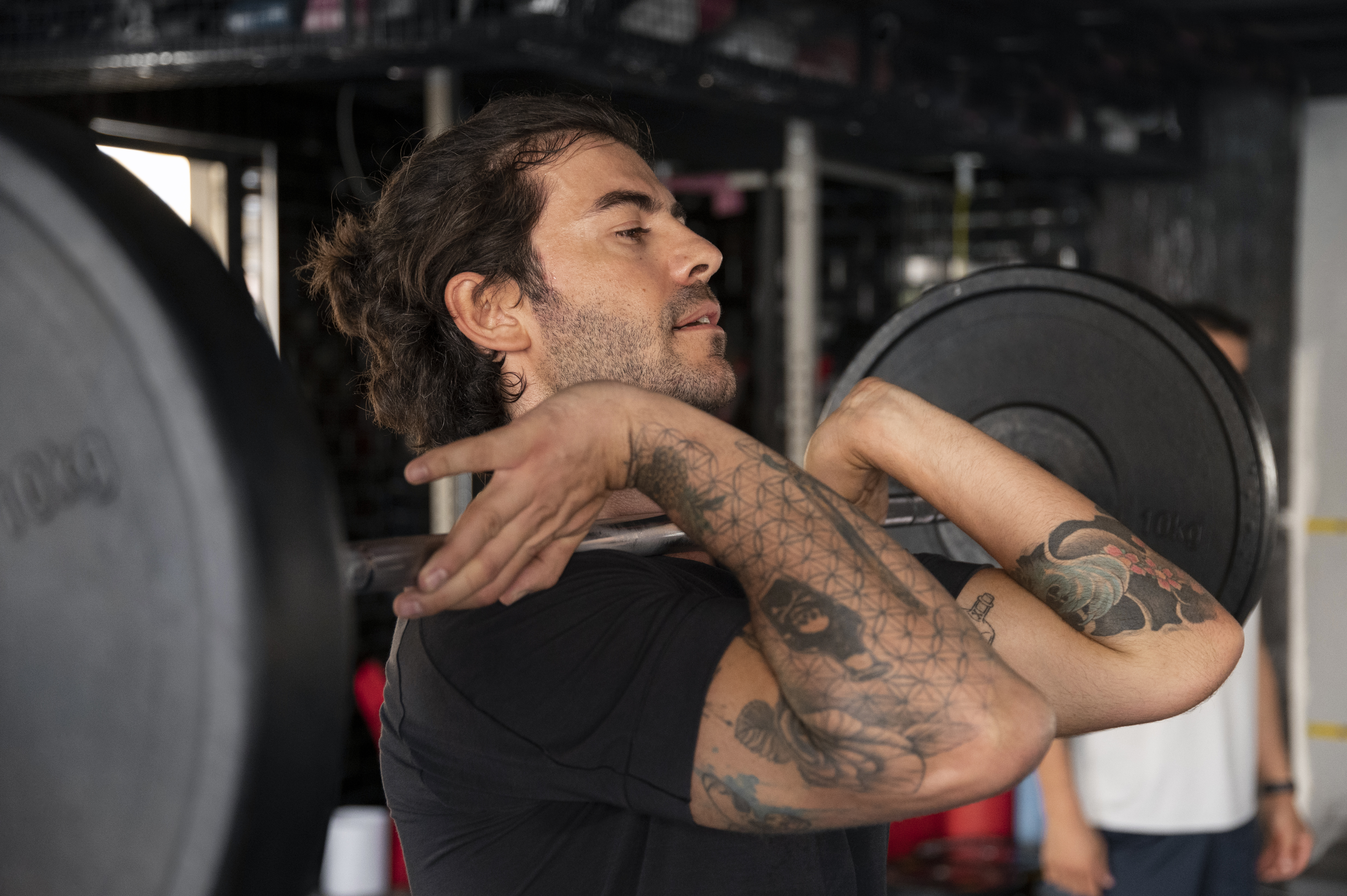 Man training at gym